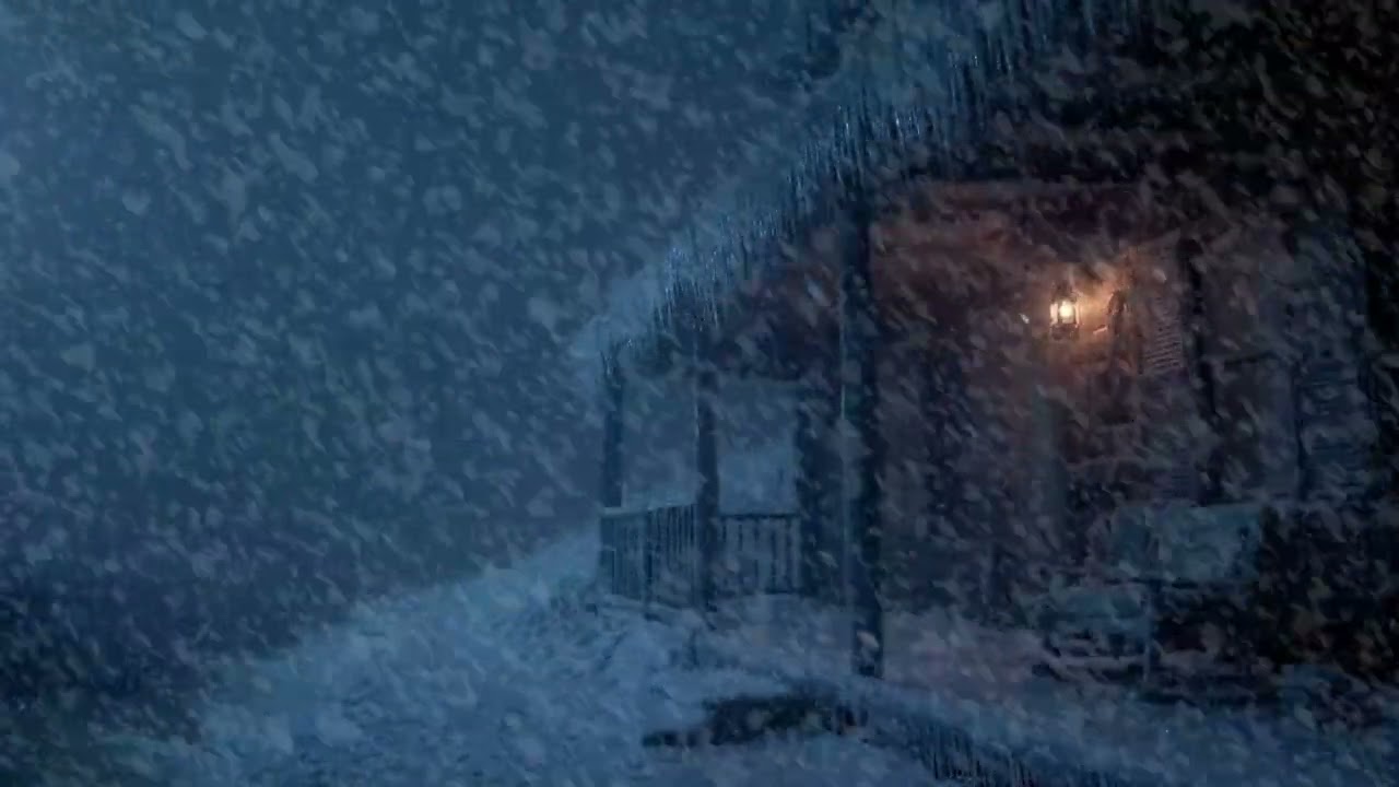 ❄️ Blizzard Winds at Cabin | Heavy Snowstorm Outdoor Ambience | Relax Focus Calm Meditation Healing