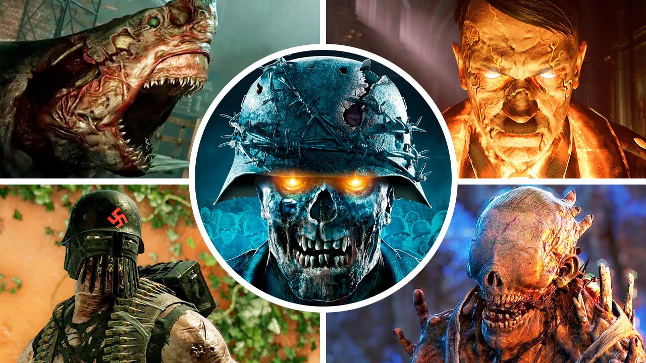 Zombie Army Trilogy & 4 - All Bosses & Endings