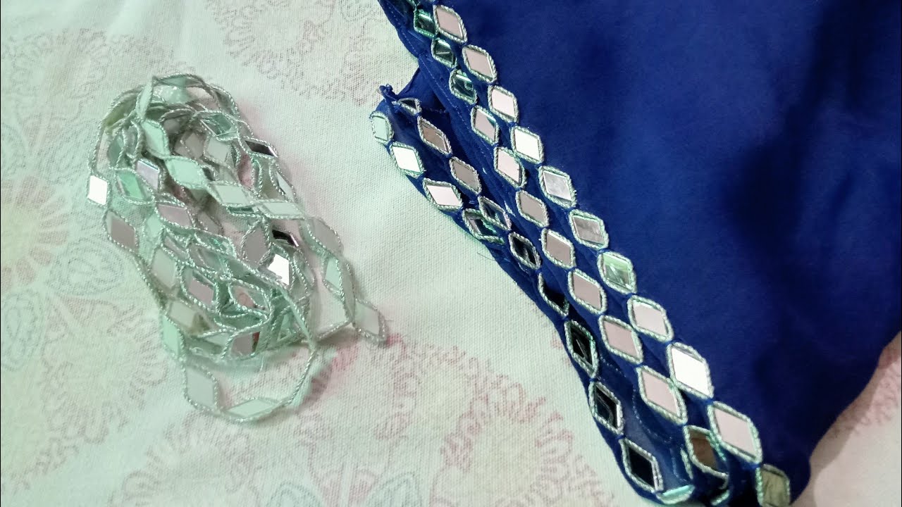 How To Attach Mirror Lace On Dupatta In Professional Style | Mirror Lace Lagany Ka Sehe  Tarika