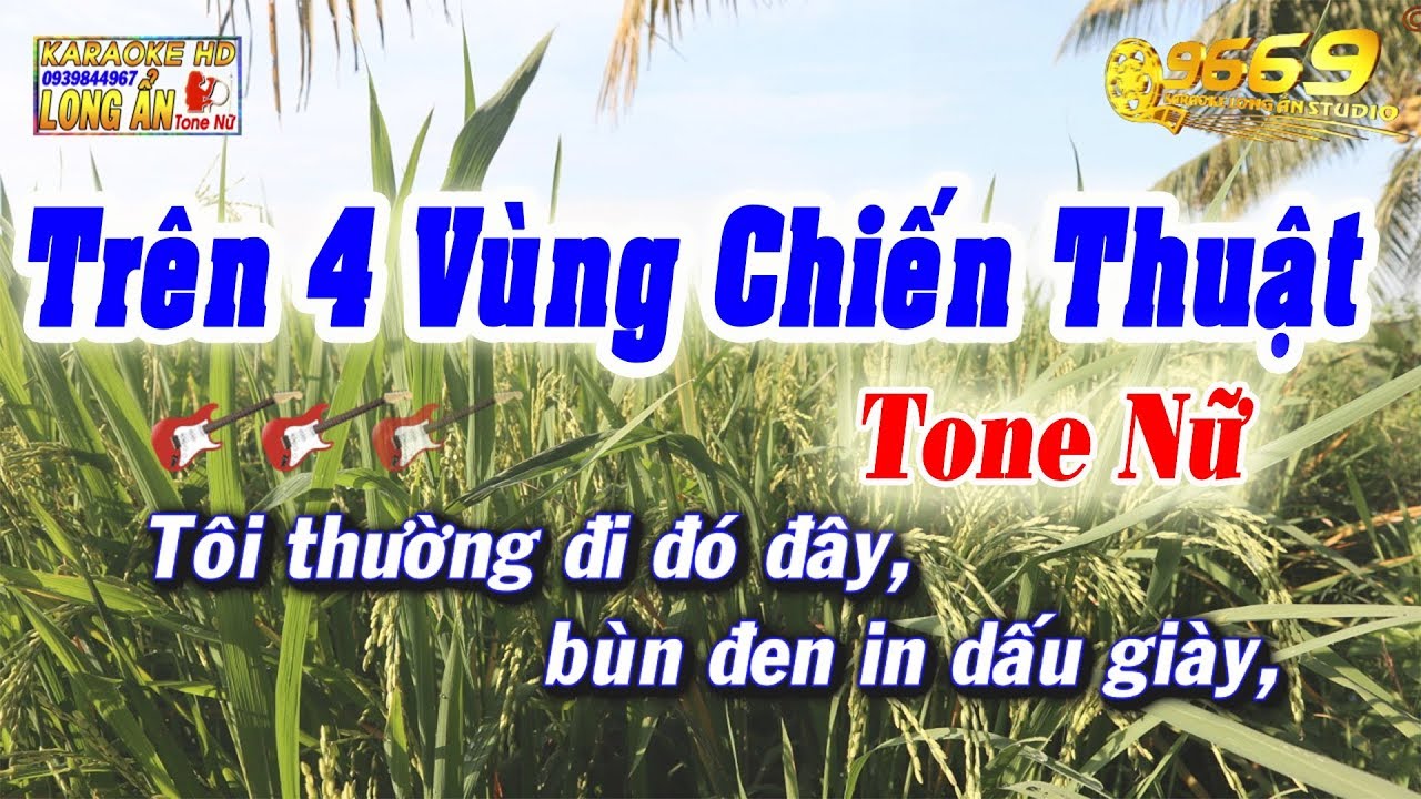 Karaoke Trên Bốn Vùng Chiến Thuật | Tone Nữ | Nhạc sống Trà Vinh | Karaoke 9669