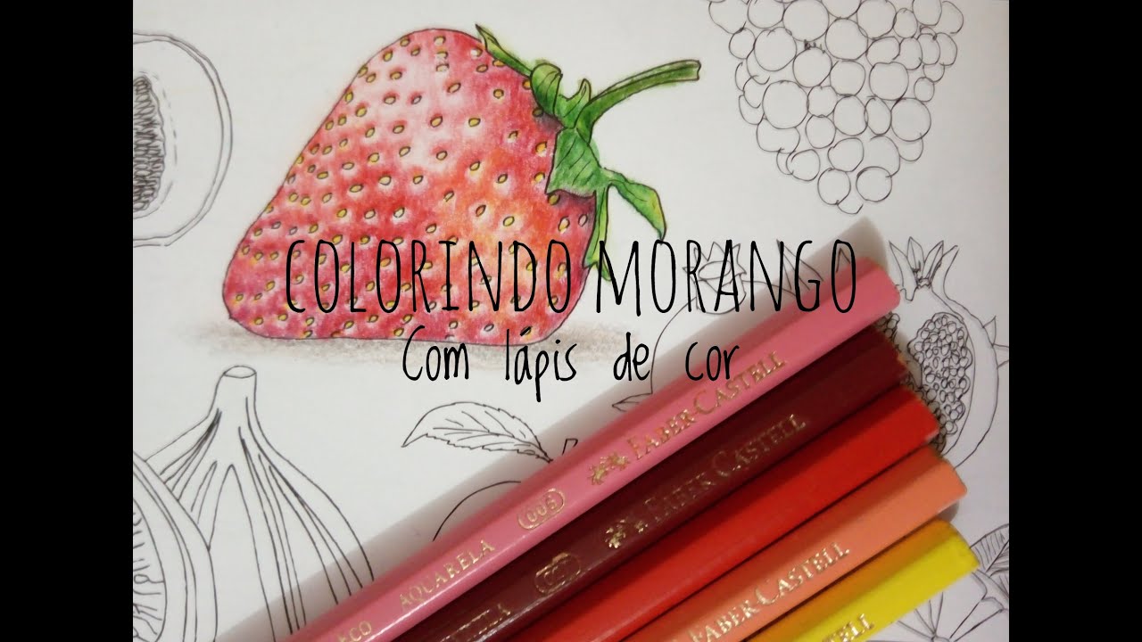 Colorindo Morango com lápis de cor