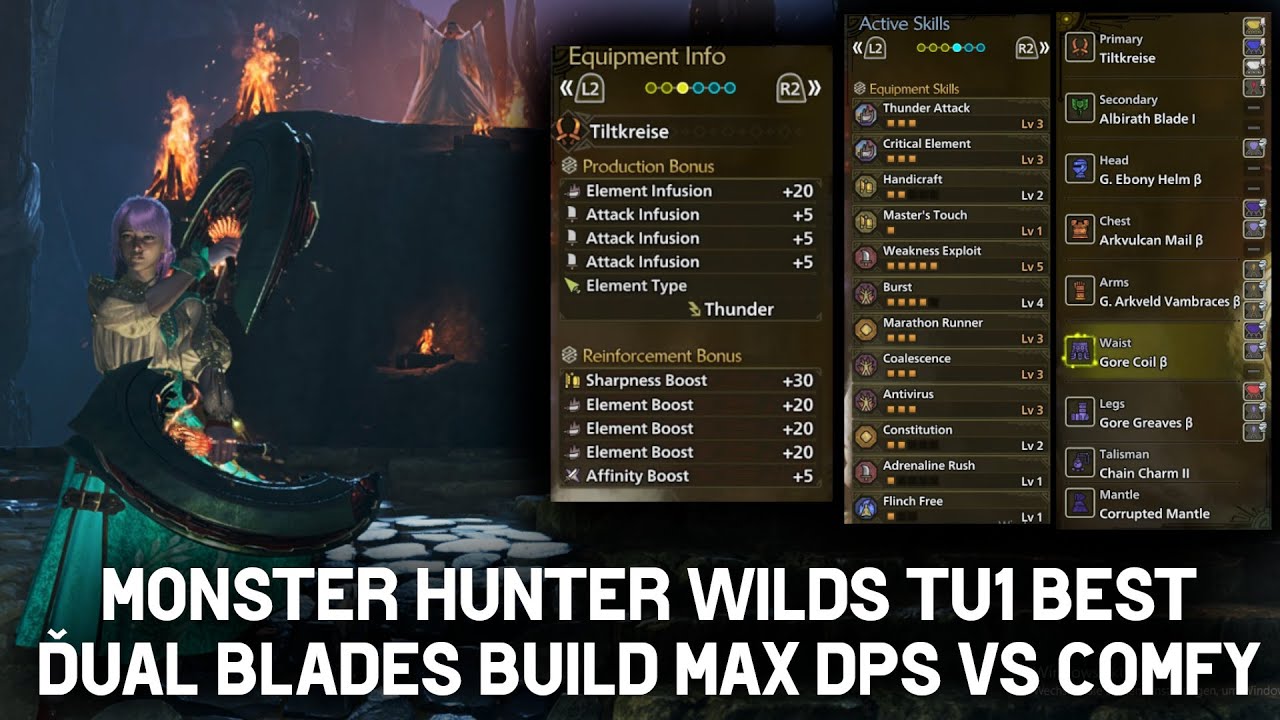 Monster Hunter Wilds TU1 Best Dual Blades Build - Max DPS vs Comfy