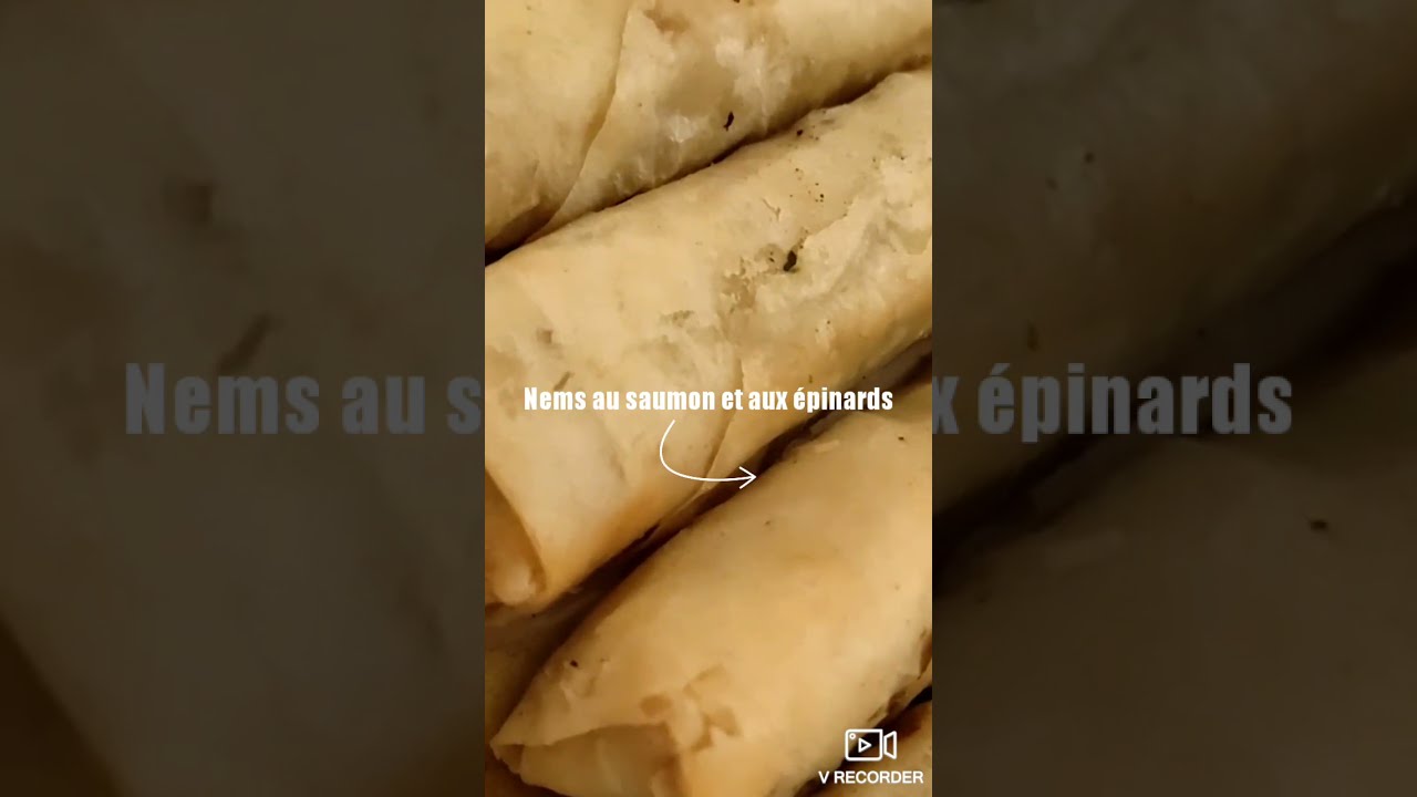 Nems au saumon et aux épinards بريوات #نيم بسمك السلمون و السبانخ #مملحات #salés 4k