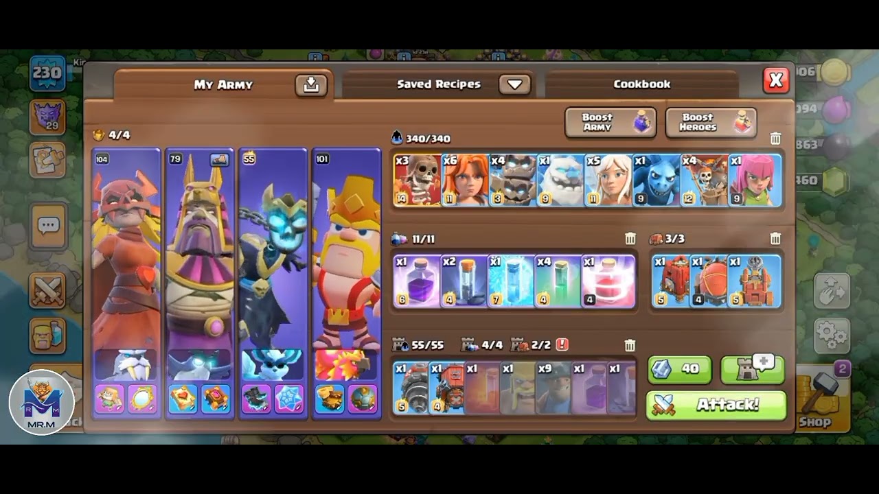 Clahs of Clans(COC) RC charge into Meteor Golem Attack Strategy