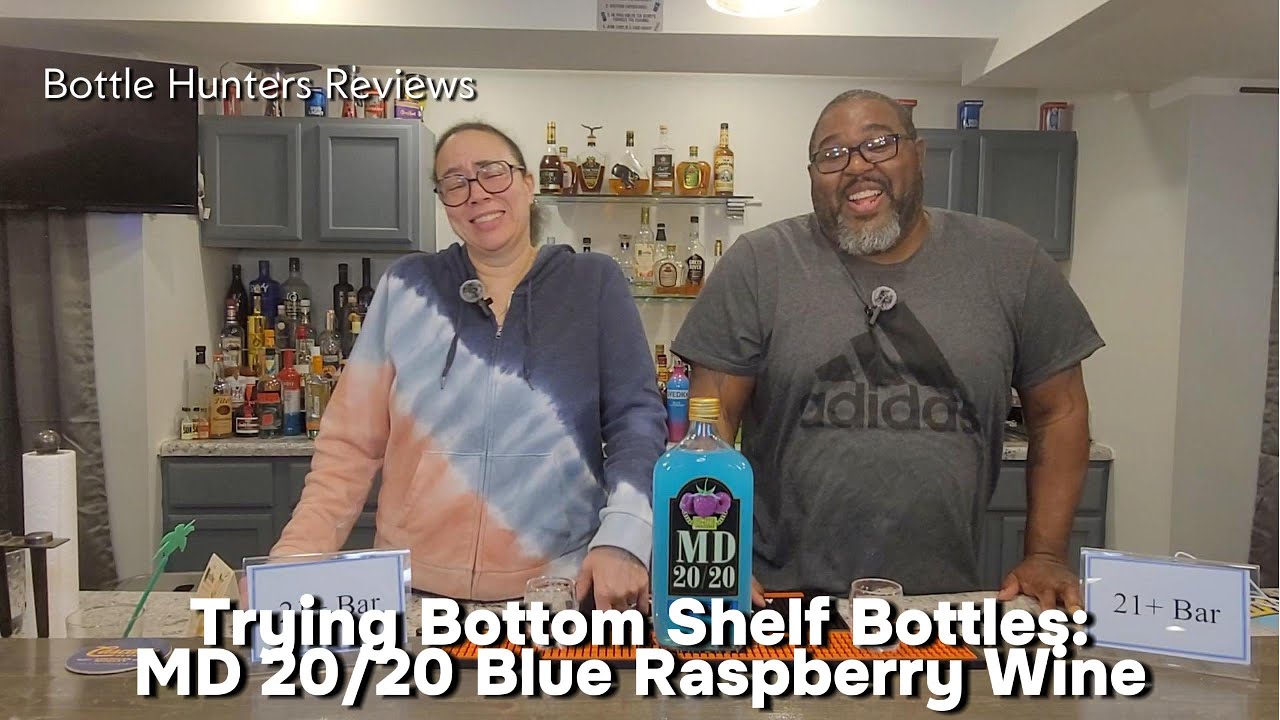 Trying Bottom Shlef Bottles: MD 20/20 Blue Raspberry Wine #bottlehuntersreviews