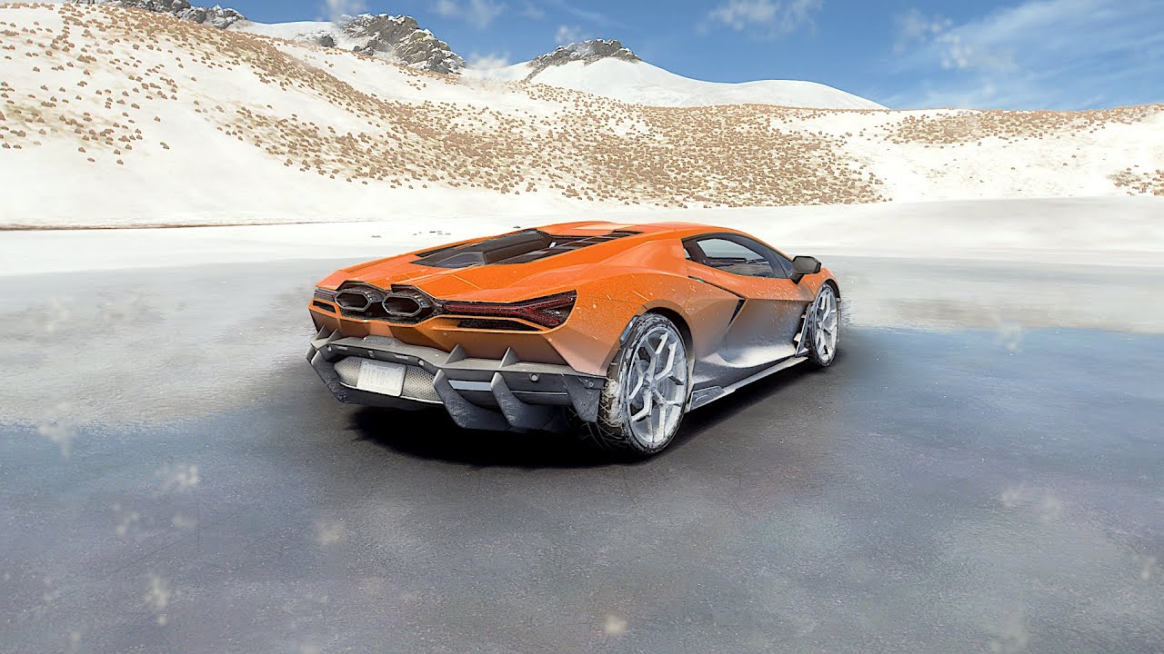 I Drove My Lamborghini Revuelto in the Snow of Gran Caldera Volcano