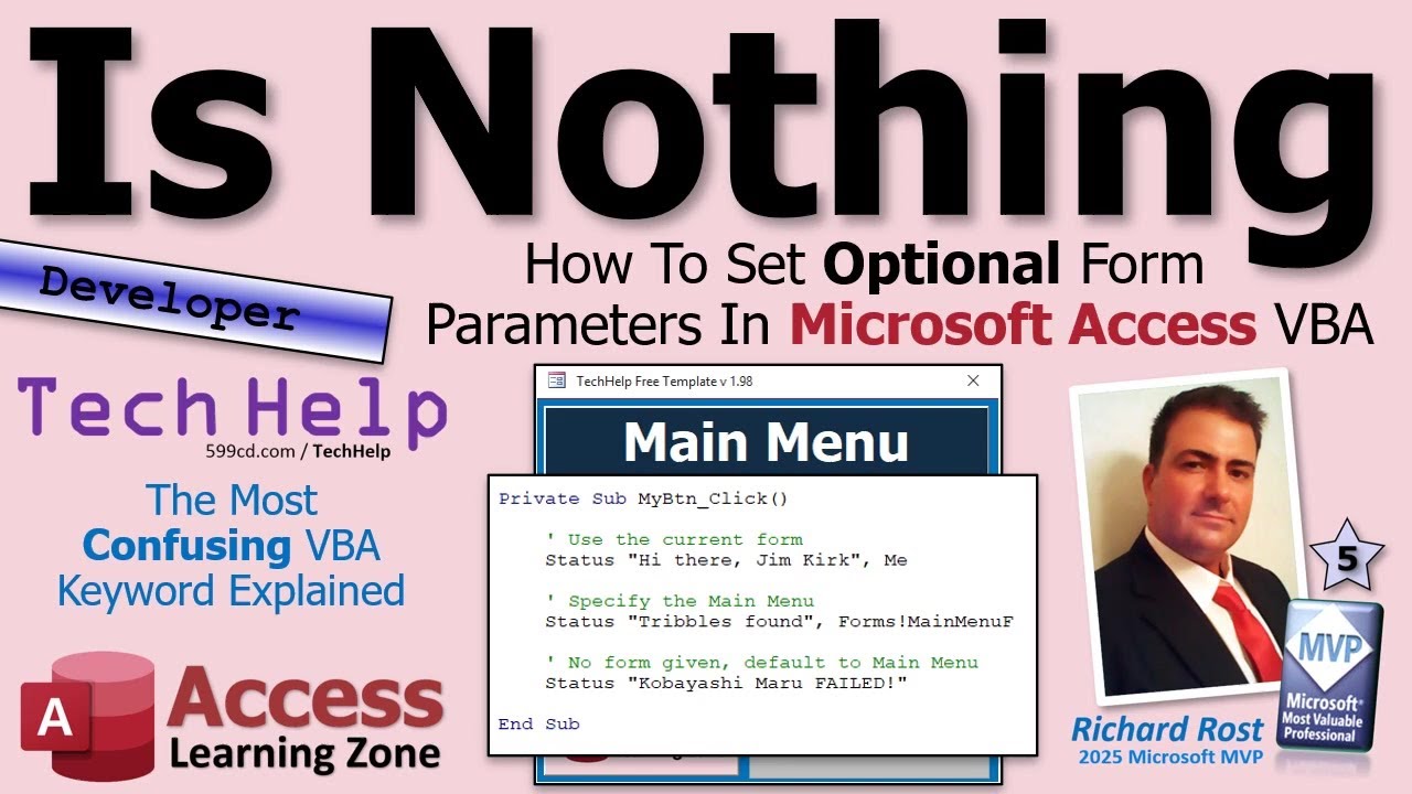 Is Nothing: How To Set Optional Form Parameters In Microsoft Access VBA
