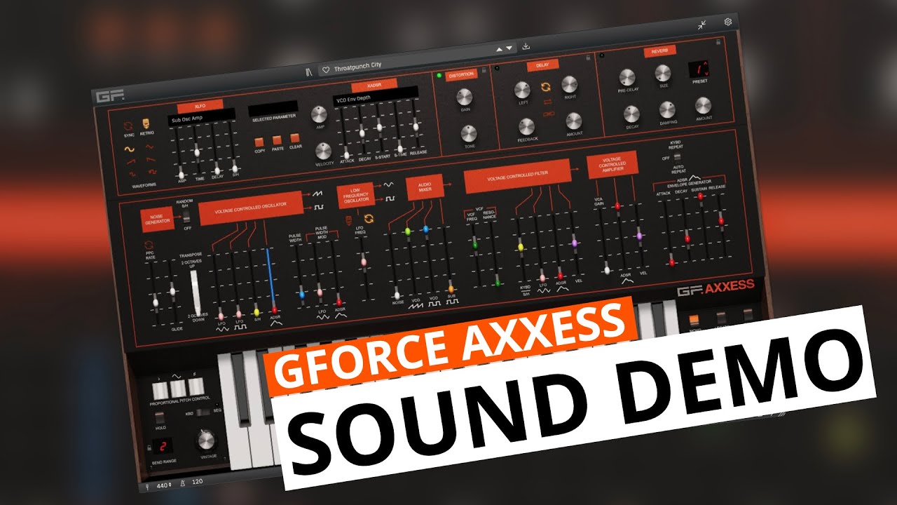 GForce Software AXXESS Sound Demo - The ARP Axxe Synthesizer For The 21st Century