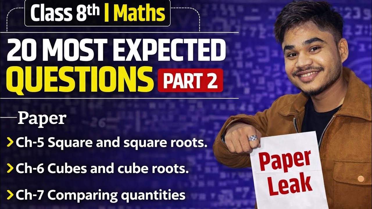 Class 8th maths most important questions final exam 2026