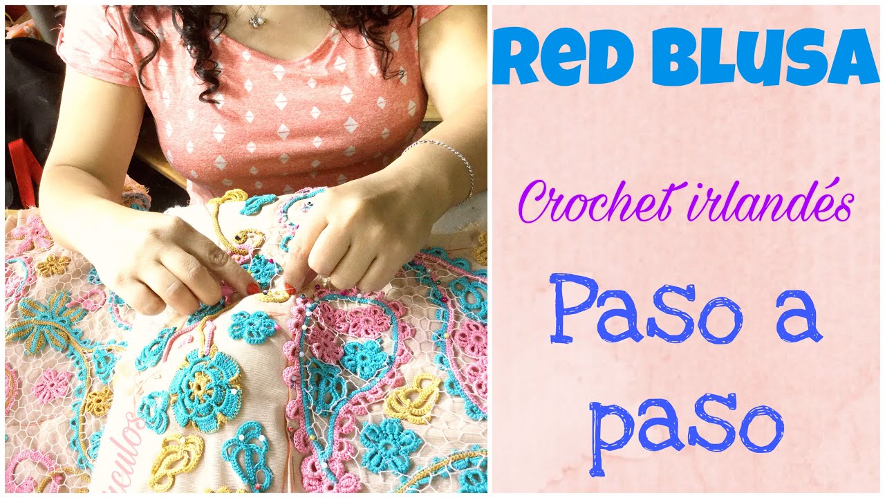 Blusa Oriente en crochet irlandes- red irregular