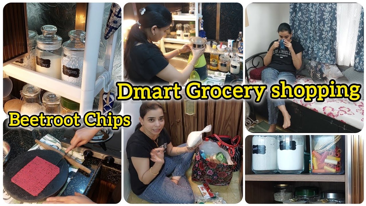 Dmart Shopping 🛍|किराणा कसा स्टोर करते 🍱अर्धवट राहिलेली बीटरूट Chips रेसिपी🤦‍♀️@Prajakta Sakharkar 