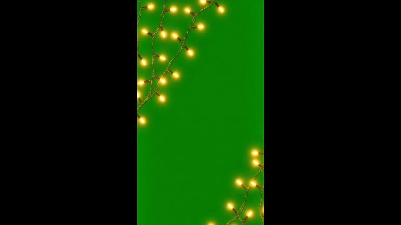 Warm Golden Christmas Fairy Lights Green Screen | Loop Animation 03
