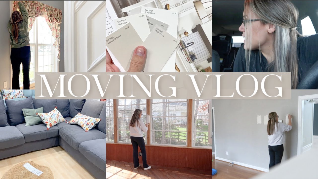 MOVING VLOG! Getting ready for moving day, painting, sneak peak of the new house & couch shopping!