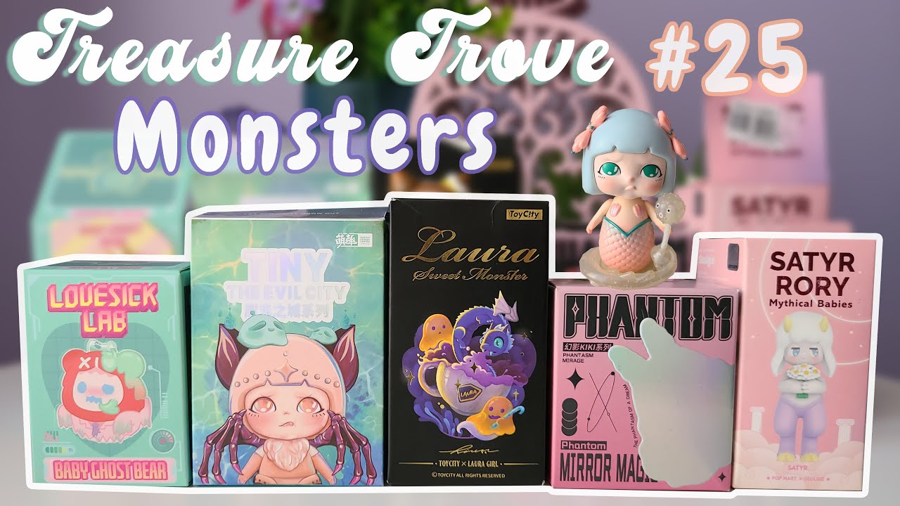 Treasure Trove #25 Monster Blind Box Unboxing (Popmart, HeyDolls, Toycity, Finding Unicorn & more)