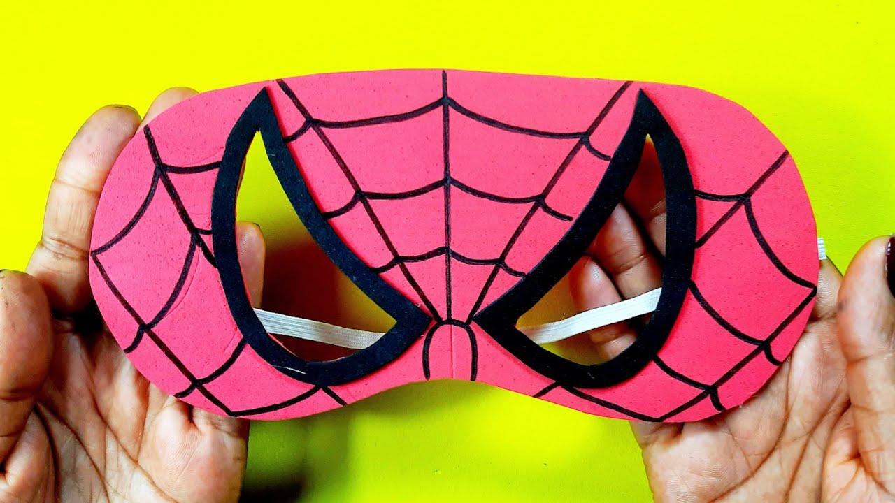 Como fazer Máscara do HOMEM ARANHA | Máscara de EVA  | HOMEM ARANHA Hellen chagas