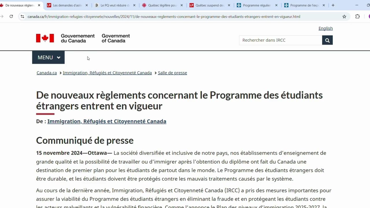 Nombre record d'étudiants étrangers demandeurs d'asile au Canada