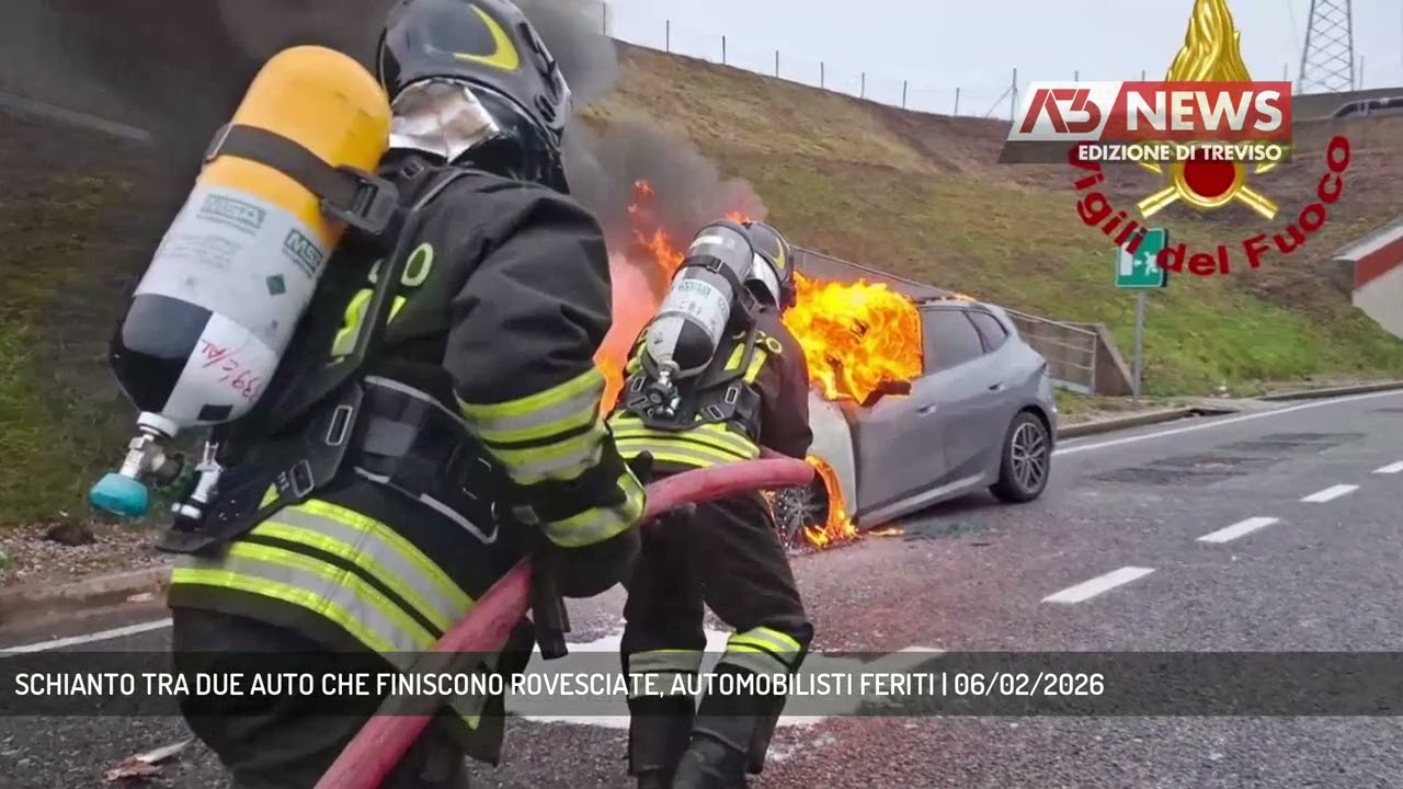 SCHIANTO TRA DUE AUTO CHE FINISCONO ROVESCIATE, AUTOMOBILISTI FERITI | 06/02/2026