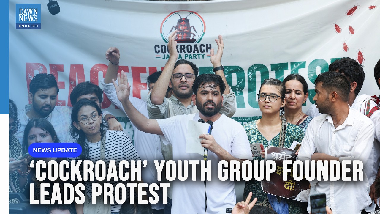 &lsquo;Cockroach&rsquo; Youth Group Founder Leads First Street Protest in India | Dawn News English