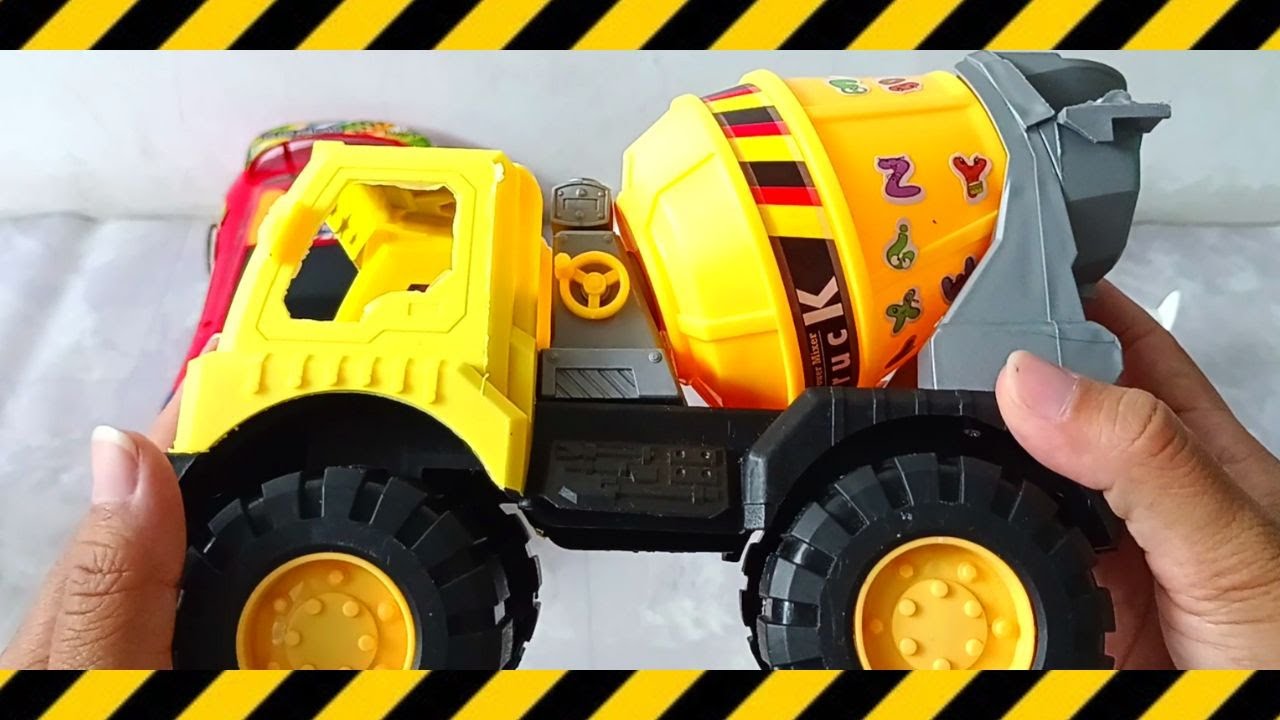 MANTAP !!! mainan Truk molen, excavator, mobil balap, pesawat terbang, laba laba spiderman