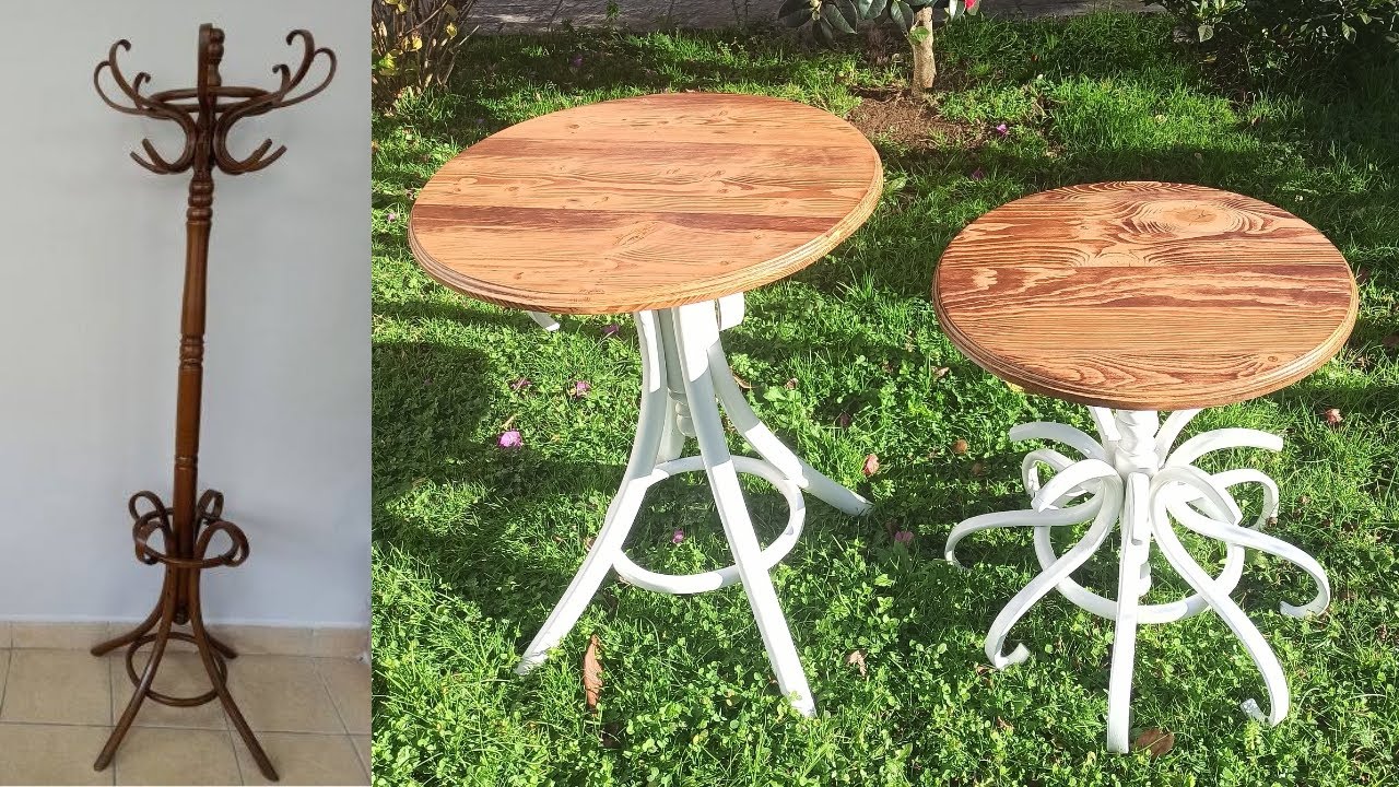 Çöpte bulduğum kırılmış askılığı sehpa ayağı olarak değerlendirdim.