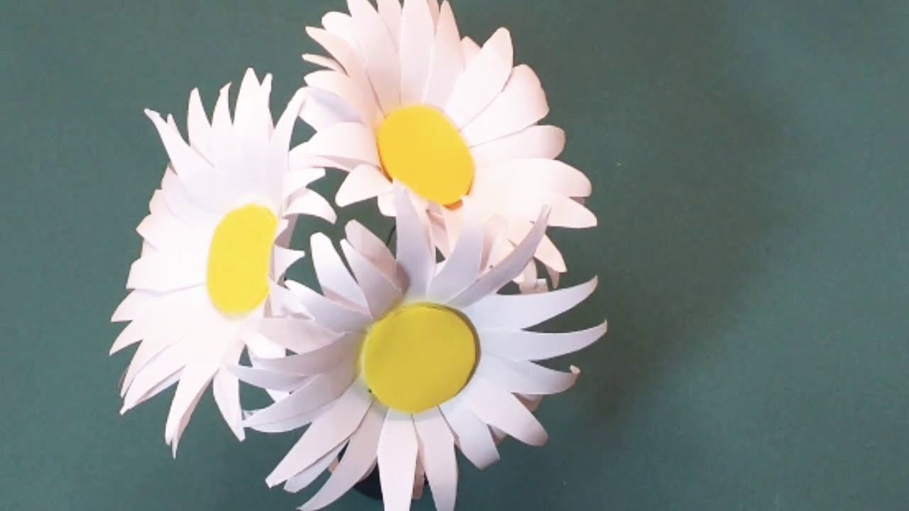 Como Fazer Flor Margarida de Papel