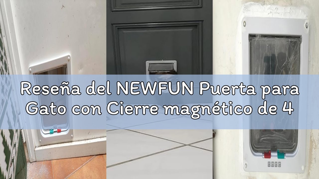 Reseña del NEWFUN Puerta para Gato con Cierre magnético de 4 vías,Perros Grandes, Gatos y Mascotas,