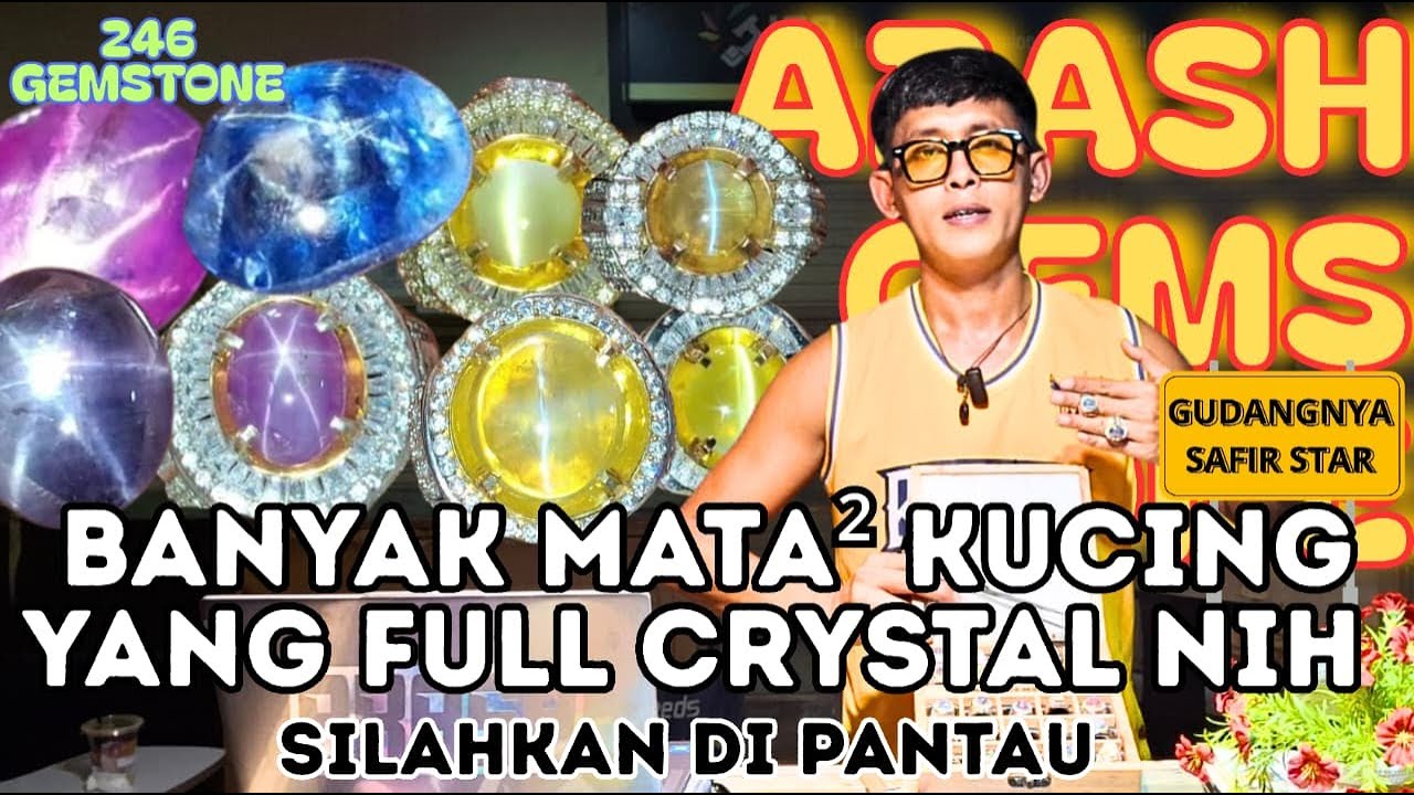 Item Star Safir & Cat's Eye Full Crystal total 😱 || Perfect Crystal || 13 PCS || ARASH GEMSTONE 💎