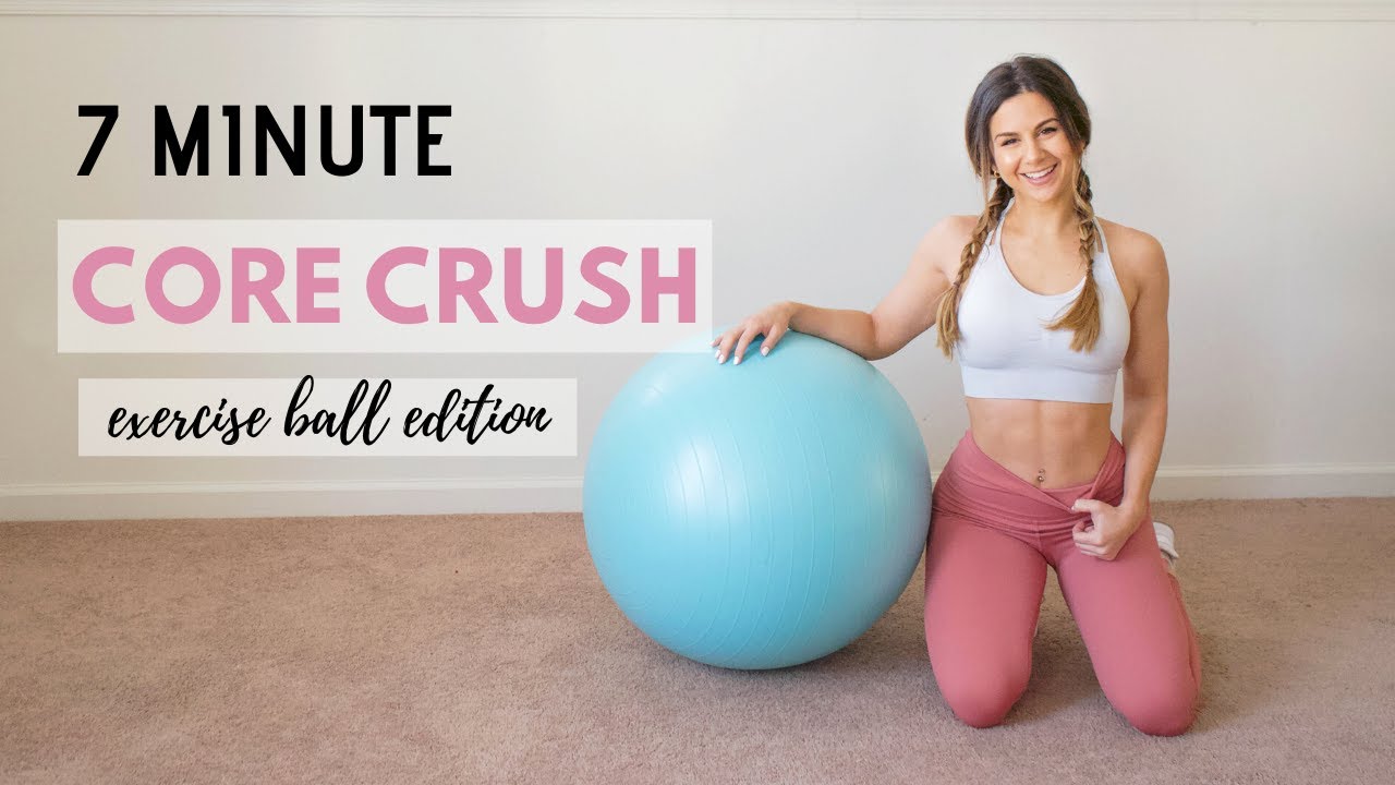 7 Minute Core Crush Workout with Ashley Gaita - Home Exercise Ball Fitness Routine for Abs and Back