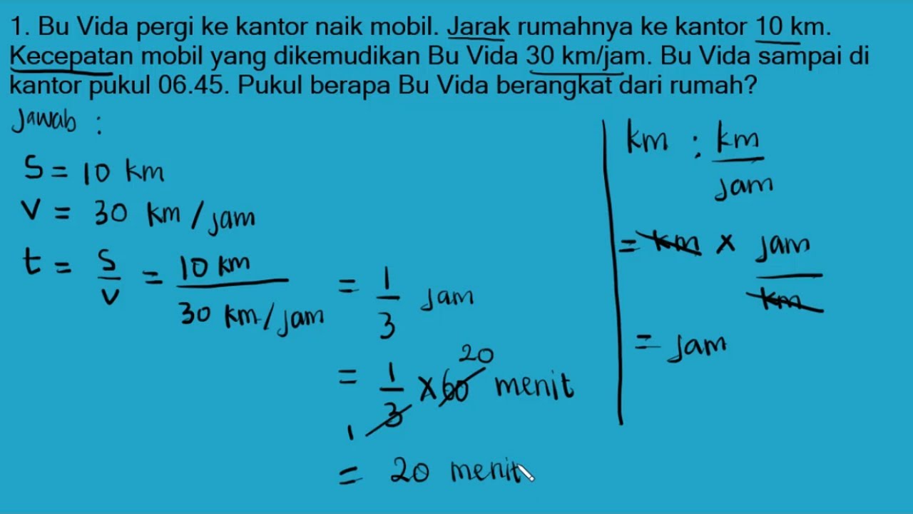 PEMBAHASAN SOAL JARAK, WAKTU, DAN KECEPATAN - KELAS 5 SD