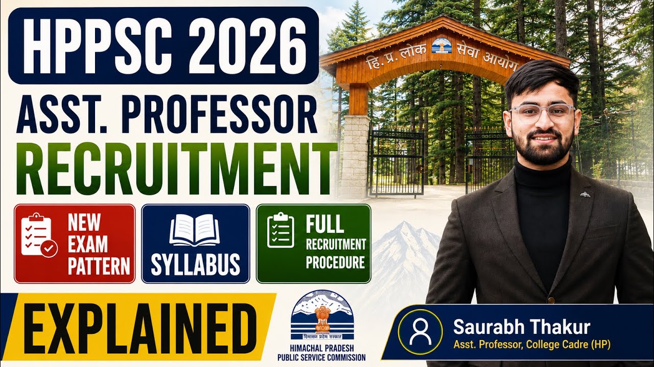 HPPSC Asst. Professor Recruitment, 2026 || New Exam Pattern, Syllabus, Full Selection Procedure 