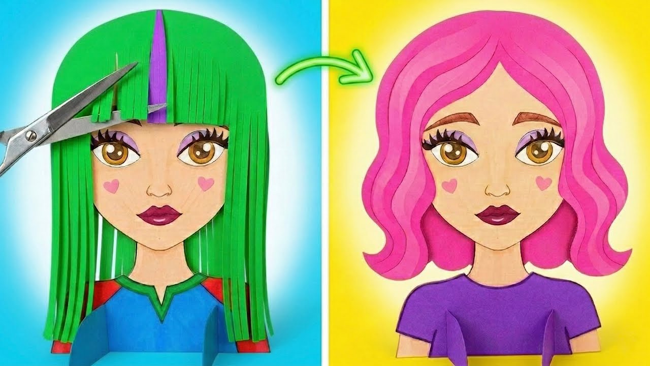 Стилист для бумажной куклы 💇😍 Волосы макияж и другое