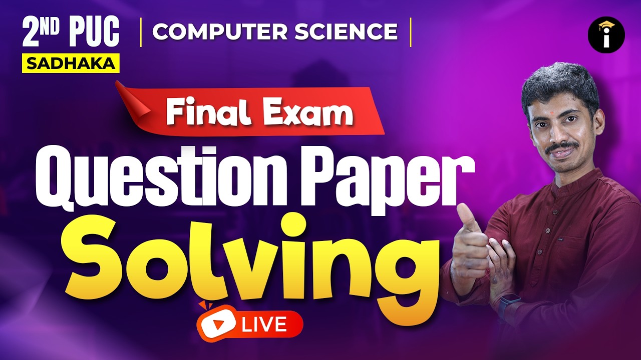 2nd PUC Computer Science Board Exam Question Paper Discussion LIVE