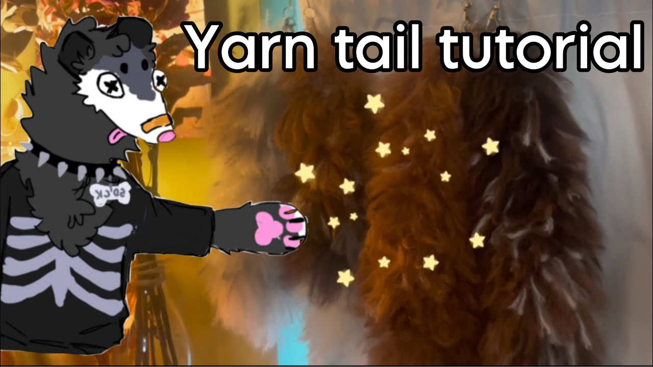 ✨Yarn Tail Tutorial✨no braid, my personal method +Testing different types of yarn #therian #yarntail