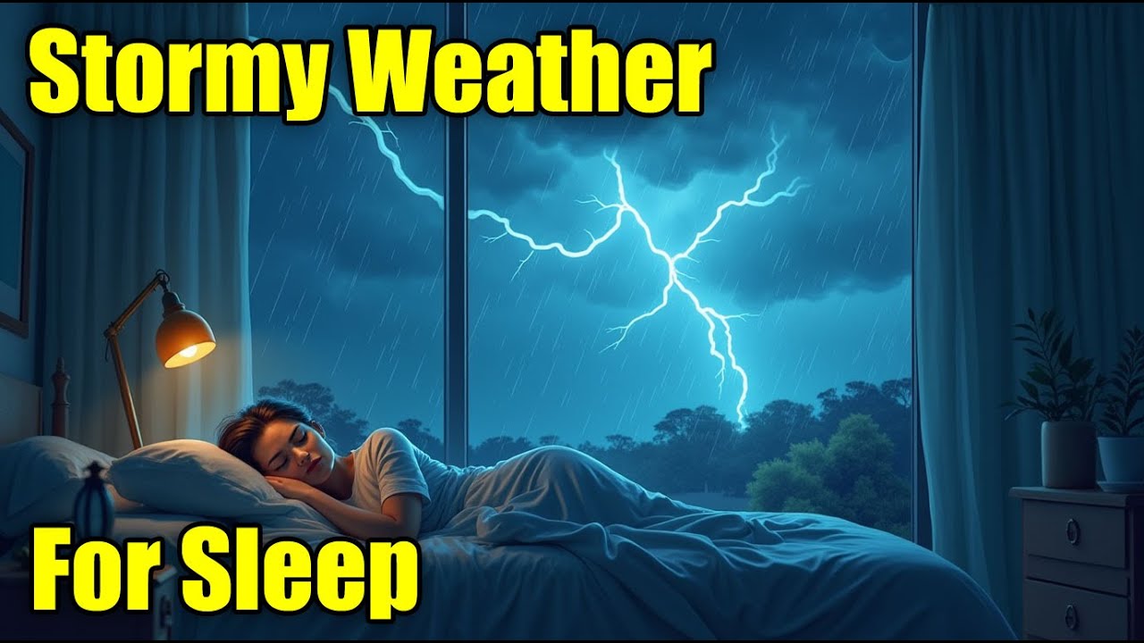 Stormy Weather Sounds for Sleep | 10 Hours Rain, Wind & Thunder | Rainstorm Sleep Sounds