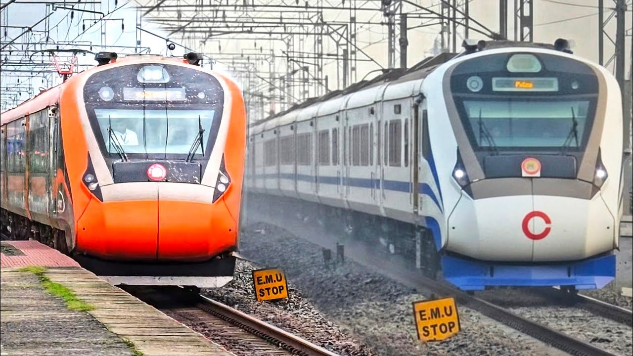 Dangerous 130kmph WAP7 LHB VIBHUTI+Kalka Shatabdi+ Ara Garib Rath+Mahuva SF attacks Kelve- IR