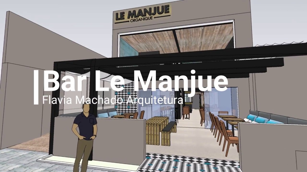 Projeto de Arquitetura 3D para Bar - Le Manjue
