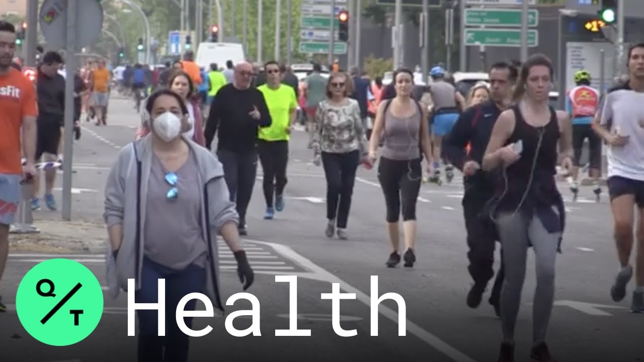 Joggers and Bikers Take to Madrid Streets As 29 Roads Become Pedestrian Zones