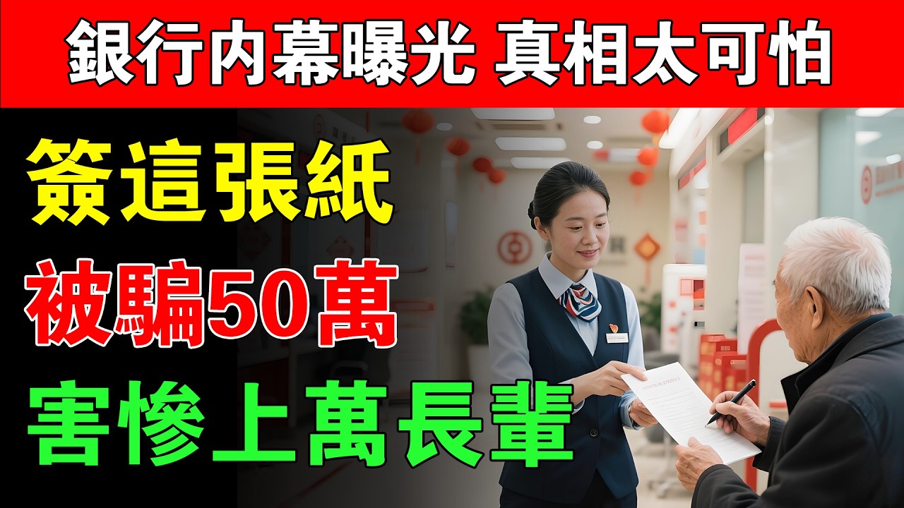 【春節防詐騙】真相太可怕！銀行理財專員給你的“這張紙”千萬別簽，害你存款騙光，簽完血汗錢全沒了！#銀行理財陷阱 #投資型保險 #退休金安全 #老年人理財 #防詐騙 #儲蓄保護 #理財顧問騙局