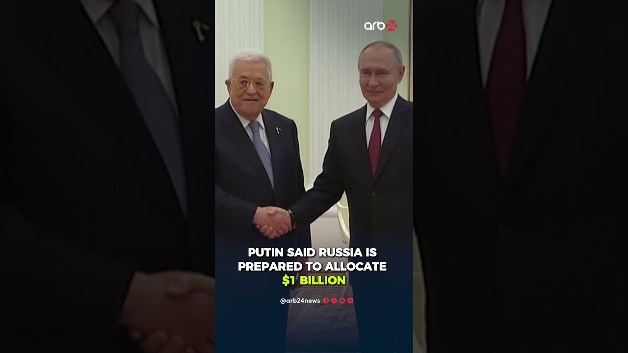 Putin meets Abbas in Moscow, pledges $1B for Gaza reconstruction
