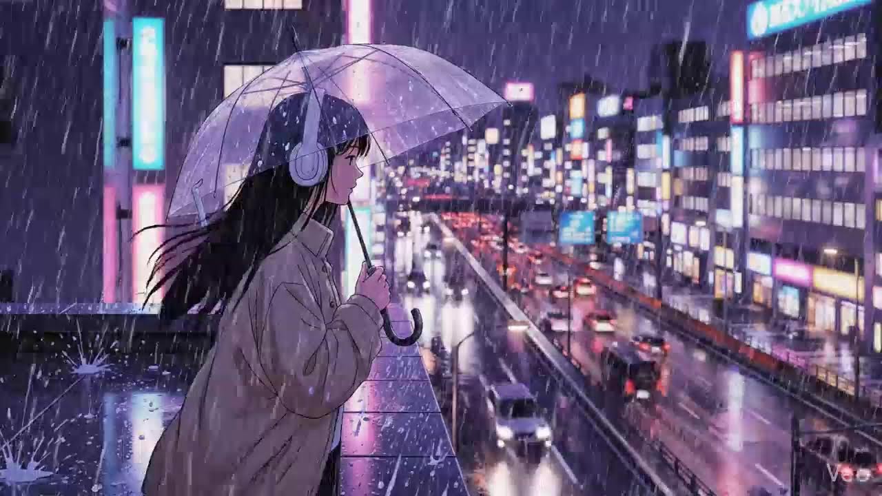 Neon City Rain 🌧️ Lofi Beats for Relaxing Nights