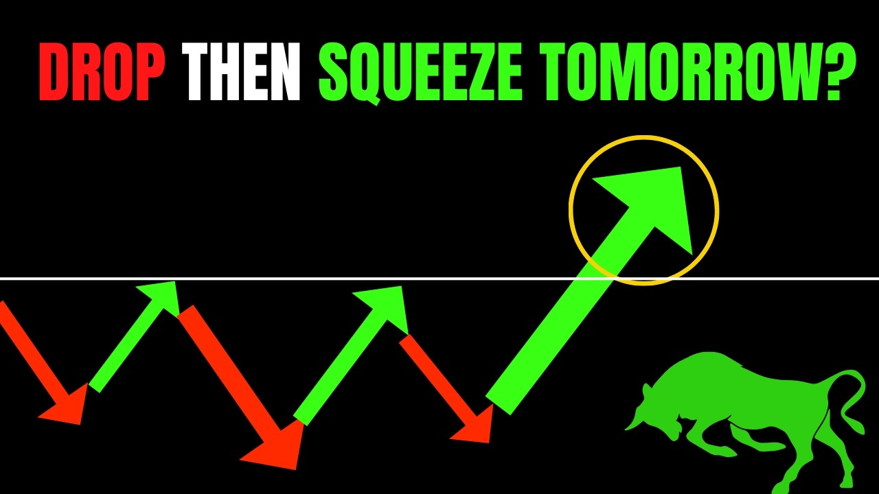🔥 DROP THEN SQUEEZE TOMORROW? SPY, QQQ, TSLA, ES, NVDA, AAPL, AMZN, META, & BTC! 🚀