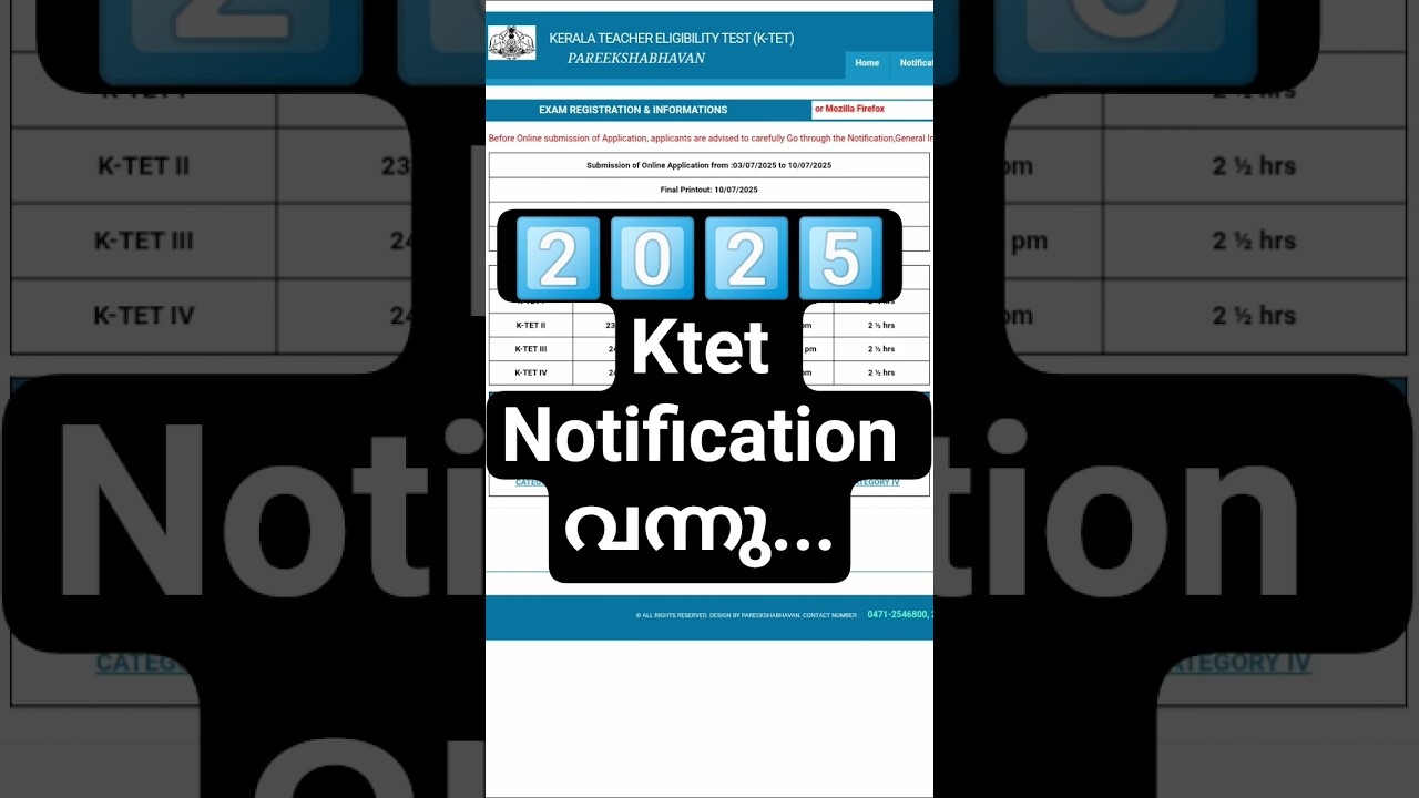 2025 Ktet Notification വന്നു 😍