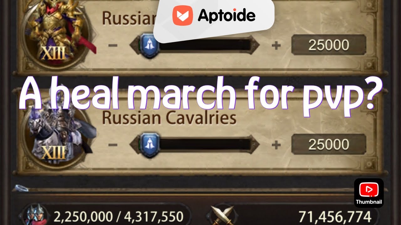 Evony- using a heal march for PVP