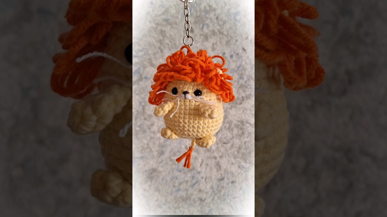 Маленький лев брелок на рюкзак | Lion crochet #lions