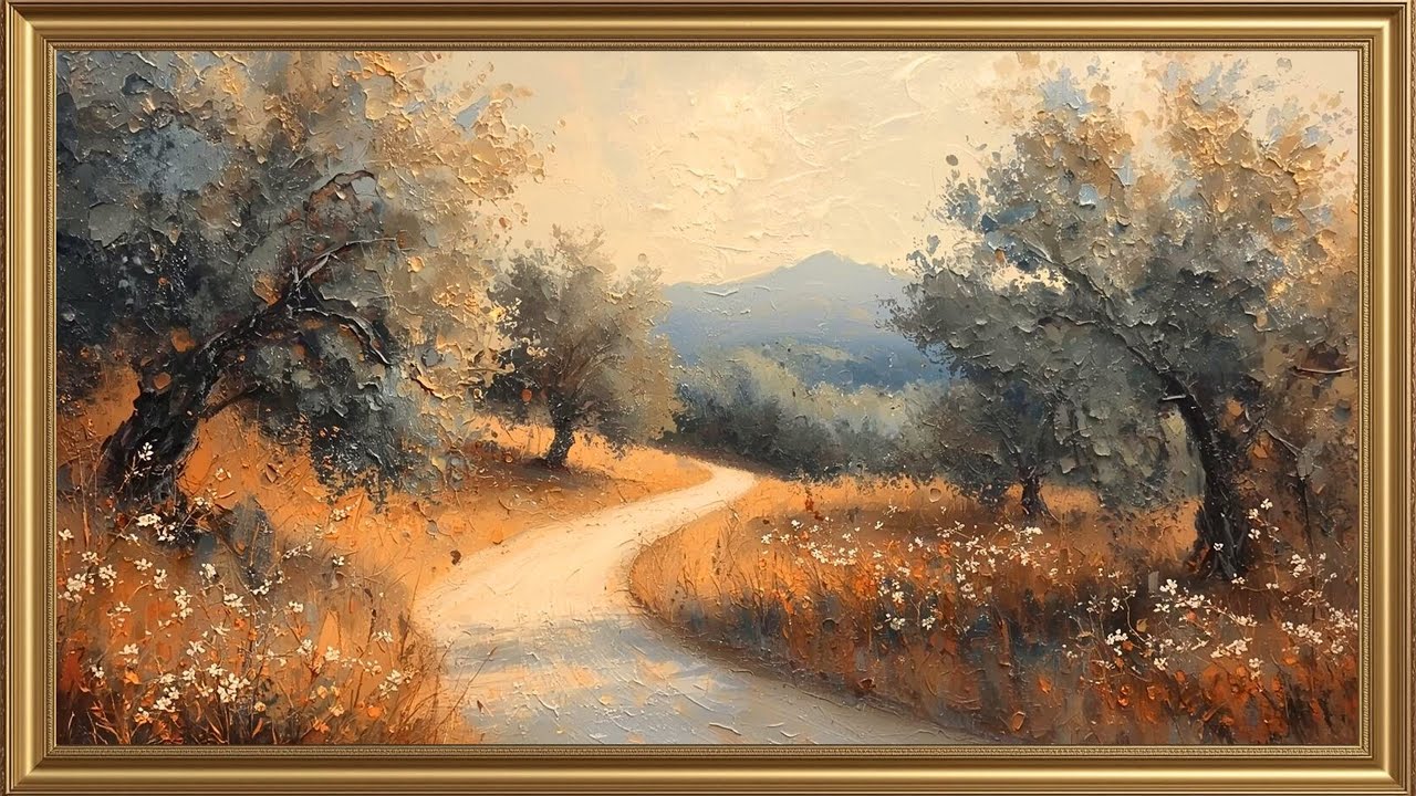 Samsung Frame TV Art | Terracotta & Warm Neutral Landscape in Earthy Tones (4K)