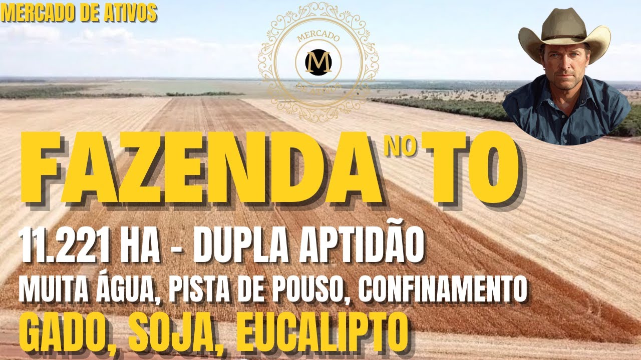 FAZENDA 11.221 HÁ NO TOCANTINS 100% ESTRUTURADA DUPLA APTIDÃO ÁGUA E LOGÍSTICA TOP - MercadodeAtivos