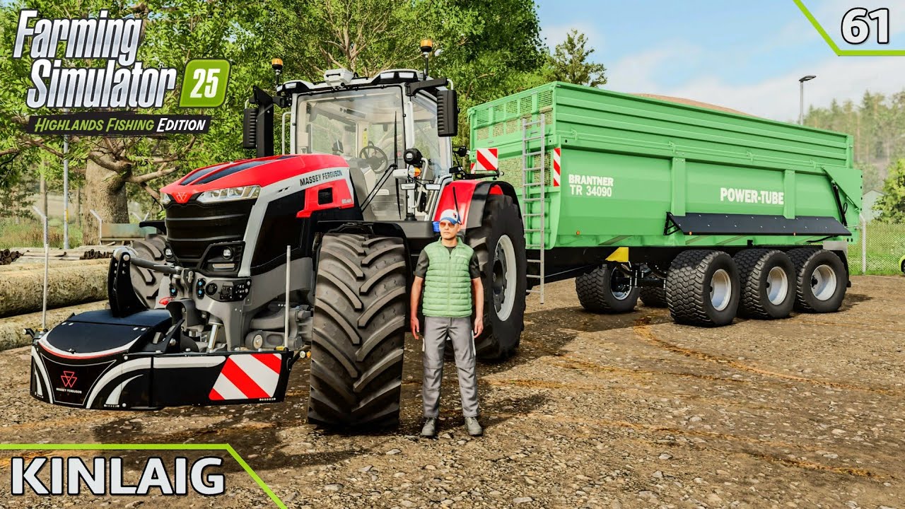 Transporting wood chips, loading materials & tedding grass | KINLAIG | Farming Simulator 25 | Ep.61