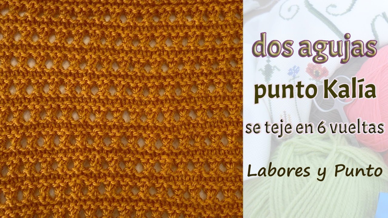 ✅ Punto a la moda muy fácil de tejer- 🧶 Punto Kalía a dos agujas- En 6 vueltas - Labores y Punto
