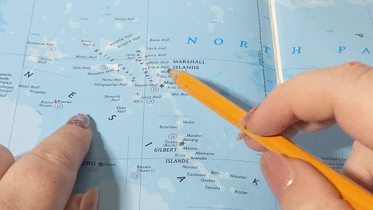 ASMR ~ Marshall Islands History & Geography ~ Soft Spoken Map Tracing