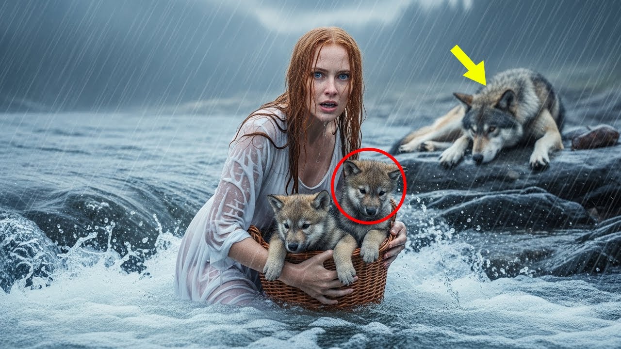 She Risked a Raging River to Save Two Pups—Unaware She Would Change the Alpha King’s Fate